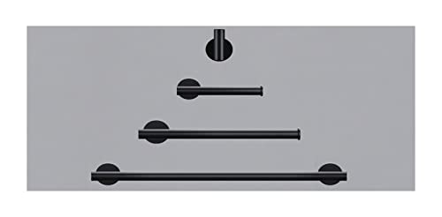 TILIEINE Griffstangen Wannengriff Vier Piece Black Edelstahl Haken Handtuch Bar Rack Stab Badezimmer Hardware Rack Papiertuchhalter(MB-4 Set) von TILIEINE