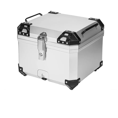 TILIEINE Helmkoffer für 45L Motorrad Helm Box Top Schwanz Hinten Gepäck Lagerung Werkzeug Fällen Schloss Fit Für BMW R1200GS R1250GS R1200GS R1200GS LC ADV Motorrad Box(57L Silver Box) von TILIEINE