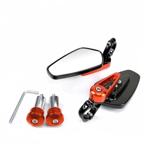 TILIEINE Motorrad Spiegel Set Motorrad Rückspiegel 22mm Motorrad Rückspiegel Universal Roller Bar End Lenker Spiegel Rückspiegel Zubehör(Red) von TILIEINE