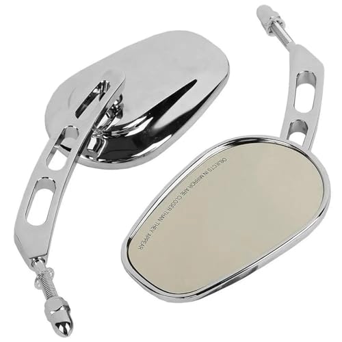 TILIEINE Motorrad Spiegel Set Motorrad Rückspiegel 8mm Rückansicht Seitenspiegel Fit Für Harley Road King Touring Sportster Fatboy FLSTF Softail Springer(Chrome) von TILIEINE
