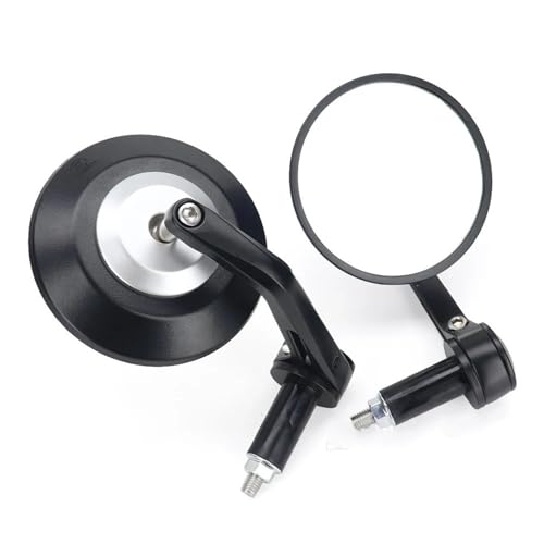 TILIEINE Motorrad Spiegel Set Motorrad Rückspiegel Motorrad Fahrzeug All-Terrain Universal Lenkerende Rückspiegel 95MM Glas Seitenspiegel(Silver) von TILIEINE