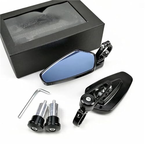 TILIEINE Motorrad Spiegel Set Motorrad Rückspiegel Motorrad Modifikation Lenker Reflektor Straßenbahn Sportwagen Vintage Rückspiegel(Black) von TILIEINE