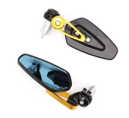 TILIEINE Motorrad Spiegel Set Motorrad Rückspiegel Motorrad Modifikation Lenker Reflektor Straßenbahn Sportwagen Vintage Rückspiegel(Yellow) von TILIEINE