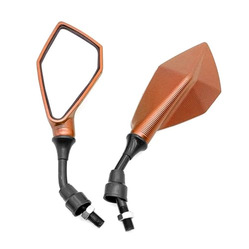TILIEINE Motorrad Spiegel Set Motorrad Rückspiegel Motorrad Rückspiegel Ersatz Teile Roller E-Bike Rückfahr Hilfs Spiegel Modifizierte Zubehör(Orange) von TILIEINE