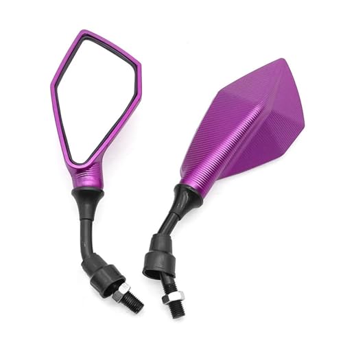 TILIEINE Motorrad Spiegel Set Motorrad Rückspiegel Motorrad Rückspiegel Ersatz Teile Roller E-Bike Rückfahr Hilfs Spiegel Modifizierte Zubehör(Purple) von TILIEINE