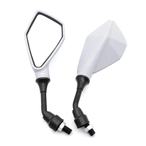 TILIEINE Motorrad Spiegel Set Motorrad Rückspiegel Motorrad Rückspiegel Ersatz Teile Roller E-Bike Rückfahr Hilfs Spiegel Modifizierte Zubehör(White) von TILIEINE