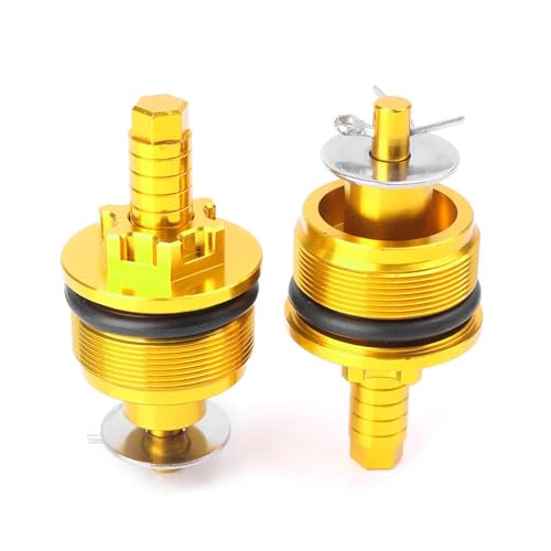 TILIEINE Satz Stoßdämpfer Luftfederung Vordere Stoßdämpferschraube Abdeckkappe Vorspannung Einsteller Gabel 33MM Fit Für Honda CMX250 Aluminium Motorrad Zubehör(Gold) von TILIEINE