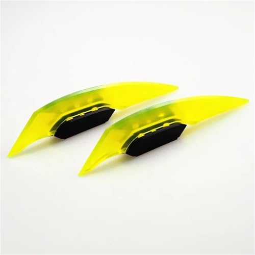 TILIEINE Stoßstange Motorrad Zubehör Passend für Motorrad-Roller, universelles Motorrad-Winglet, aerodynamischer Spoiler, dynamischer Flügel mit Selbstklebender Dekoration(Yellow) von TILIEINE