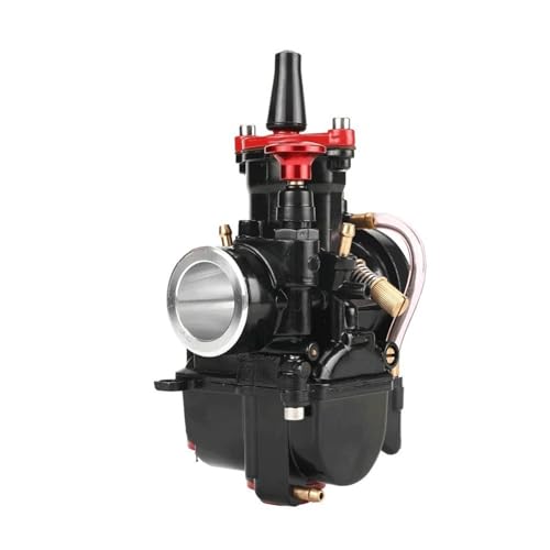 TILIEINE Vergaser-Umbauteile Vergaser Motorrad Modifizierte Teile Für Mikuni Vergaser Für Power Jet Dirt Bike Motocross Flache Vorhang Vergaser(Black 28mm) von TILIEINE