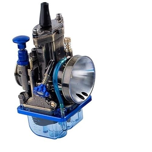 TILIEINE Vergaser-Umbauteile Vergaser Motorrad Modifizierte Teile Für Mikuni Vergaser Für Power Jet Dirt Bike Motocross Flache Vorhang Vergaser(Blue 32mm) von TILIEINE