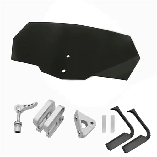 TILIEINE Windschutzscheibe Luftabweiser Luftstrom einstellbare Windschutzscheibe Windabweiser Universal Motorrad Windschutzscheibe(Black) von TILIEINE