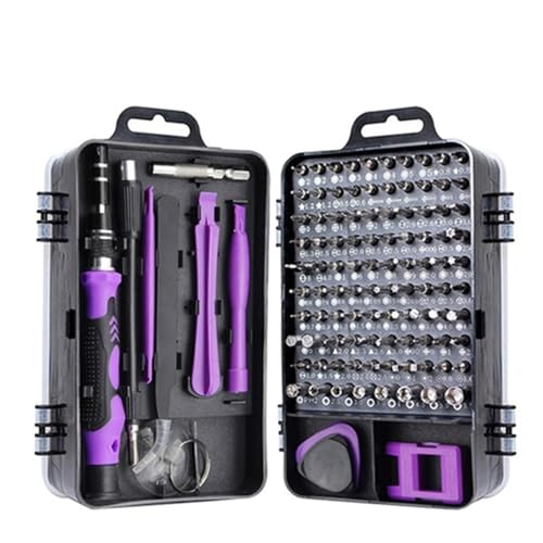 Werkzeugsatz Mechanik-Set 115/122 In 1 Schraubendreher-Set Magnetische Torx-Phillips-Bits Multifunktional(115IN1-Purple) von TILIEINE