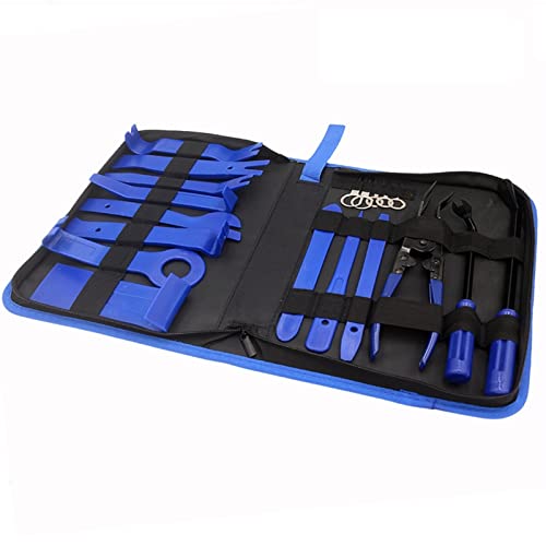 Werkzeugsatz Mechanik-Set Auto Removal Tool Kit Innentür Audio Trim Removal Hand Interior Pry Repair Tool(19PCS-Blue-bag) von TILIEINE
