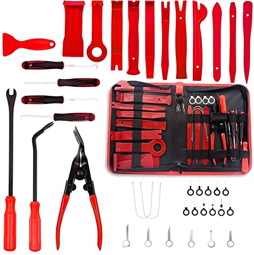 Werkzeugsatz Mechanik-Set Türclip Panel Trim Armaturenbrett Removal Tool Kit Auto Car Opening Repair Tool Set(38 PCS RED) von TILIEINE