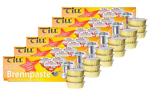 TILL Sicherheits-Brennpaste Set´s á 80g (6x 3er Set á 80g (18 Stück)) von TILL