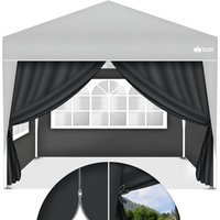 4X Seitenwand anthrazit für Pavillon 3x3m & 3x6m Faltpavillon Seitenteile wasserabweisend Seitenfenster & Reißverschluss Seitenwände für Gartenzelt von TILLVEX