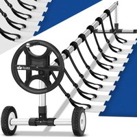 tillvex Pool Aufroller 3 - 5,70 m mit Vollgummireifen Aufrollsystem für Solarplane Aufrollvorrichtung für Poolplane & Abdeckung inkl. Bänder von TILLVEX