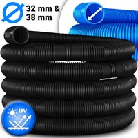 Tillvex - Poolschlauch 12m - ø 32mm Blau Schwimmbadschlauch Saugschlauch Solarschlauch von TILLVEX