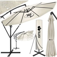 Sonnenschirm Beige ø 350 cm Ampelschirm Gartenschirm Marktschirm Kurbel Balkon Alu Neigbar Beige - Ø350cm - Tillvex Sonnenschirm Beige ø 350 cm Ampelschirm Gartenschirm Marktschirm Kurbel Balkon Alu Neigbar Beige - Ø350cm - Tillvex von TILLVEX