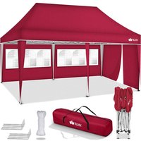 Pavillon 3x6m - mit 3 Seitenwänden Rot wasserdicht Pop-Up Faltpavillon höhenverstellbar Gartenzelt uv Schutz 50+ Partyzelt mit Tasche für Garten Pavillon 3x6m - mit 3 Seitenwänden Rot wasserdicht Pop-Up Faltpavillon höhenverstellbar Gartenzelt uv Schutz 50+ Partyzelt mit Tasche für Garten von TILLVEX