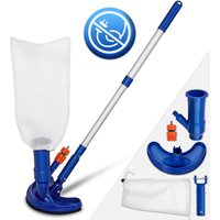 Pool Bodensauger Set Poolsauger mit Saugbürste Teleskopstange Auffangsack Gartenschlauch-Anschluss Sauger Venturibodensauger Reinigungsbürste von TILLVEX