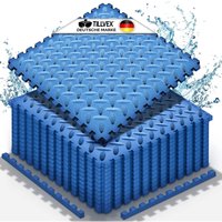 Tillvex - Pool Bodenschutzmatte Blau - 12 Stück Unterlegmatte für Pool & Planschbecken Poolmatte Bodenmatte Outdoor Poolunterlage Bodenschutz Matten von TILLVEX