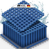 Pool Bodenschutzmatte mit Löchern 4 Stück Blau Unterlegmatte für Pool & Planschbecken 51x51 cm Poolmatte Bodenmatte Outdoor Poolunterlage Bodenschutz von TILLVEX