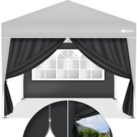 2X Seitenwand anthrazit für Pavillon 3x3m & 3x6m Faltpavillon Seitenteile wasserabweisend Seitenfenster & Reißverschluss Seitenwände für Gartenzelt von TILLVEX