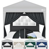 2X Seitenwand schwarz für Pavillon 3x3m & 3x6m Faltpavillon Seitenteile wasserabweisend Seitenfenster & Reißverschluss Seitenwände für Gartenzelt von TILLVEX