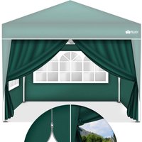 4X Seitenwand grün für Pavillon 3x3m & 3x6m Faltpavillon Seitenteile wasserabweisend Seitenfenster & Reißverschluss Seitenwände für Gartenzelt von TILLVEX
