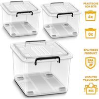 Tillvex - Aufbewahrungsboxen mit Deckel 4er Set - 62L, lebensmittelecht Kunststoff Boxen Set stapelbar Aufbewahrung Ordnungssystem Box groß von TILLVEX