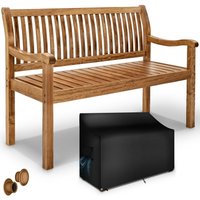 Tillvex - Gartenbank Holz Dunkelbraun 150 cm / 3 - 4 Personen Parkbank Massiv Sitzbank Garten Gartenmöbel von TILLVEX