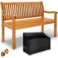 Tillvex - Gartenbank Holz Hellbraun 150 cm / 3 - 4 Personen Parkbank Massiv Sitzbank Garten Gartenmöbel von TILLVEX