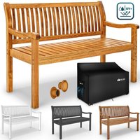 Tillvex - Gartenbank Holz Weiß 150 cm / 3 - 4 Personen Parkbank Massiv Sitzbank Garten Gartenmöbel von TILLVEX