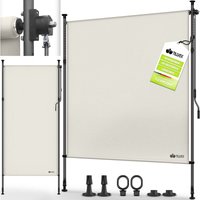 Tillvex - Klemmmarkise Senkrechtmarkise 100x310cm Beige mit Handkurbel ohne Bohren Sichtschutz Ausziehbar & Blickdicht Vertikalmarkise Balkon von TILLVEX