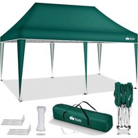 Pavillon 3x6m Grün wasserdicht Pop-Up Faltpavillon höhenverstellbar Gartenzelt uv Schutz 50+ Partyzelt mit Tasche für Garten - Tillvex von TILLVEX
