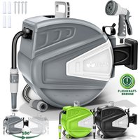 Schlauchtrommel Wasser 15+2m Grün mit Wandhalterung + Tragegriff Schlauchaufroller mit Handbrause und Gartenschlauch 180° Schwenkbar Wand-Schlauchbox Schlauchtrommel Wasser 15+2m Grün mit Wandhalterung + Tragegriff Schlauchaufroller mit Handbrause und Gartenschlauch 180° Schwenkbar Wand-Schlauchbox von TILLVEX