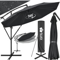 Sonnenschirm Anthrazit ø 300 cm Ampelschirm Gartenschirm Marktschirm Kurbel Balkon Alu Neigbar - Tillvex Sonnenschirm Anthrazit ø 300 cm Ampelschirm Gartenschirm Marktschirm Kurbel Balkon Alu Neigbar - Tillvex von TILLVEX