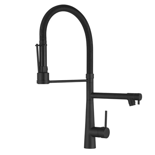 TIMACO Großer Küchenarmatur mit Spiralfeder,22,36in, 360° Schwenkbare Spültischarmaturen mit Zwei Auslauf, Wasserhahn Küchen & Handheld nozzles- Hochdruck,Schwarz TIMACO Großer Küchenarmatur mit Spiralfeder,22,36in, 360° Schwenkbare Spültischarmaturen mit Zwei Auslauf, Wasserhahn Küchen & Handheld nozzles- Hochdruck,Schwarz von TIMACO