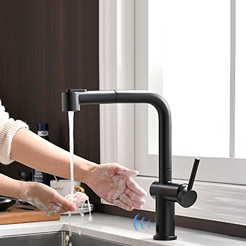 TIMACO Infrarot Sensor Schwarz Wasserhahn Küche Mit Ausziehbare Brause Küchenarmatur 360° Schwenkbar Mischbatterien für Küche Armatur Einhandmischer für Küchen Spüle Spültischarmatur TIMACO Infrarot Sensor Schwarz Wasserhahn Küche Mit Ausziehbare Brause Küchenarmatur 360° Schwenkbar Mischbatterien für Küche Armatur Einhandmischer für Küchen Spüle Spültischarmatur von TIMACO