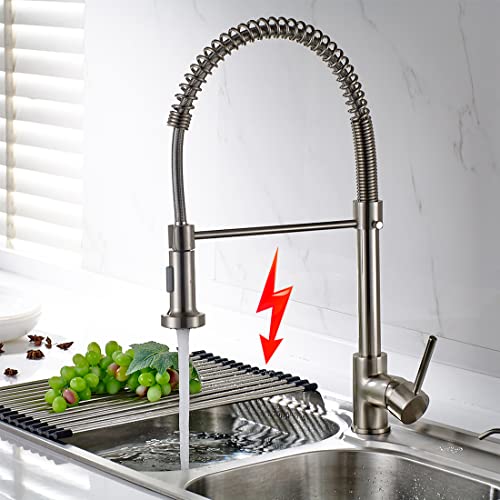 TIMACO Niederdruck Wasserhahn Küche Einhandmischer für Küchen Spüle Geschirrbrause Federbrause Mischbatterie Küchenarmatur Spültisch Armatur,Gebürsteter Nickel TIMACO Niederdruck Wasserhahn Küche Einhandmischer für Küchen Spüle Geschirrbrause Federbrause Mischbatterie Küchenarmatur Spültisch Armatur,Gebürsteter Nickel von TIMACO