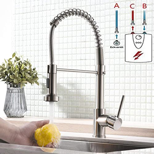 TIMACO Schwarz Niederdruck Küchenarmatur 360° Drehbar Mischbatterie Küche Kommerzielle Einhand-Spüle Wasserhahn Spiralfederarmatur Wasserhahn Küche von TIMACO