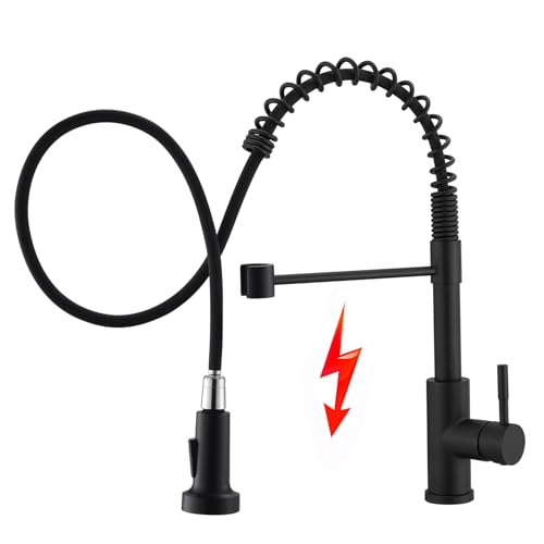 TIMACO Schwarz Niederdruck Küchenarmatur mit Ausziehbare Brause Wasserhahn Küche 360° Schwenkbar Mischbatterien für Küche Armatur Einhandmischer für Küchen Spüle Spültischarmatur TIMACO Schwarz Niederdruck Küchenarmatur mit Ausziehbare Brause Wasserhahn Küche 360° Schwenkbar Mischbatterien für Küche Armatur Einhandmischer für Küchen Spüle Spültischarmatur von TIMACO