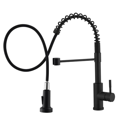 TIMACO Schwarz Wasserhahn Küche, Hochdruck-Küchenarmatur mit herausziehbarer Brause,Mischbatterie Spültischarmatur(Neueste amerikanische Designs) TIMACO Schwarz Wasserhahn Küche, Hochdruck-Küchenarmatur mit herausziehbarer Brause,Mischbatterie Spültischarmatur(Neueste amerikanische Designs) von TIMACO