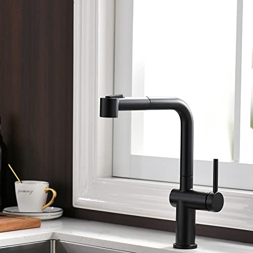 TIMACO Schwarz Küchenarmatur Mit Ausziehbare Brause Wasserhahn Küche 360° Schwenkbar Mischbatterien für Küche Armatur Einhandmischer für Küchen Spüle Spültischarmatur TIMACO Schwarz Küchenarmatur Mit Ausziehbare Brause Wasserhahn Küche 360° Schwenkbar Mischbatterien für Küche Armatur Einhandmischer für Küchen Spüle Spültischarmatur von TIMACO