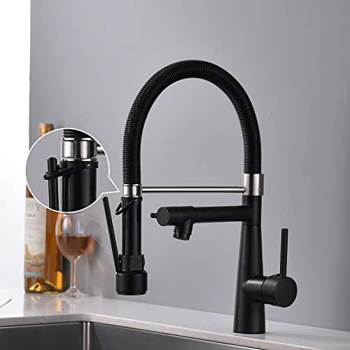 TIMACO Wasserhahn Küche Schwarz mit Schloss Brause Ausziehbar - 360° Schwenkbarz- Pull-Down-Spray - Hochdruck - Schwarz Küchenarmatur TIMACO Wasserhahn Küche Schwarz mit Schloss Brause Ausziehbar - 360° Schwenkbarz- Pull-Down-Spray - Hochdruck - Schwarz Küchenarmatur von TIMACO