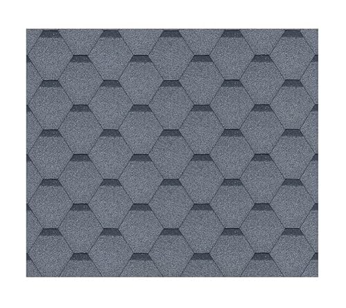 TIMBELA Bitumenschindeln-Set Hexagonal Rock H332GREY, Grau Bitumen-Dacheindeckung M332 für Gartenhaus von TIMBELA