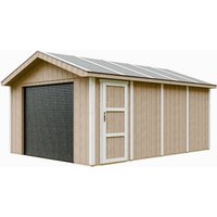 Garage Premium Qualität 17 m²- L378xB530 cm- Garage für Autos, Motorräder, Fahrräder, Gartengeräte - Konstruktion aus lp Smartside-Panels von TIMBELA