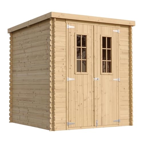 Gartenhaus Holz - Geräteschuppen Holz - Gerätehaus B204xL204xH202 cm/ 3.53 m2 - Fahrrad Schuppen - Gartenhäuser & aufbewahrung Wasserfestes Dach TIMBELA M309C von TIMBELA