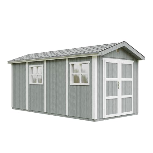 Gartenhaus Premium Qualität 11,47 m² - H252x250x530 cm - Aufbau von LP Smartside Panels – mit Boden und Bitumenfliesen – Timbela M915C-CAVERN Steel Gartenhaus Premium Qualität 11,47 m² - H252x250x530 cm - Aufbau von LP Smartside Panels – mit Boden und Bitumenfliesen – Timbela M915C-CAVERN Steel von TIMBELA